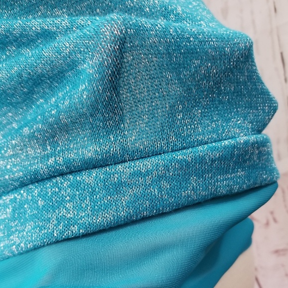 Teal Shimmer V-Neck Sweater Top - Picture 7 of 7